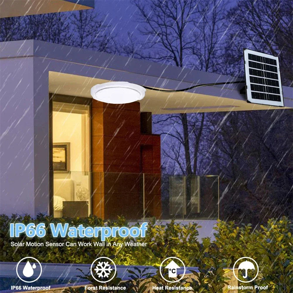 LEDSolar Ceiling Light Indoor Bedroom Corridor Garden Lighting With Remote Control Dimmable Timing Waterproof Solar Ceiling Lamp