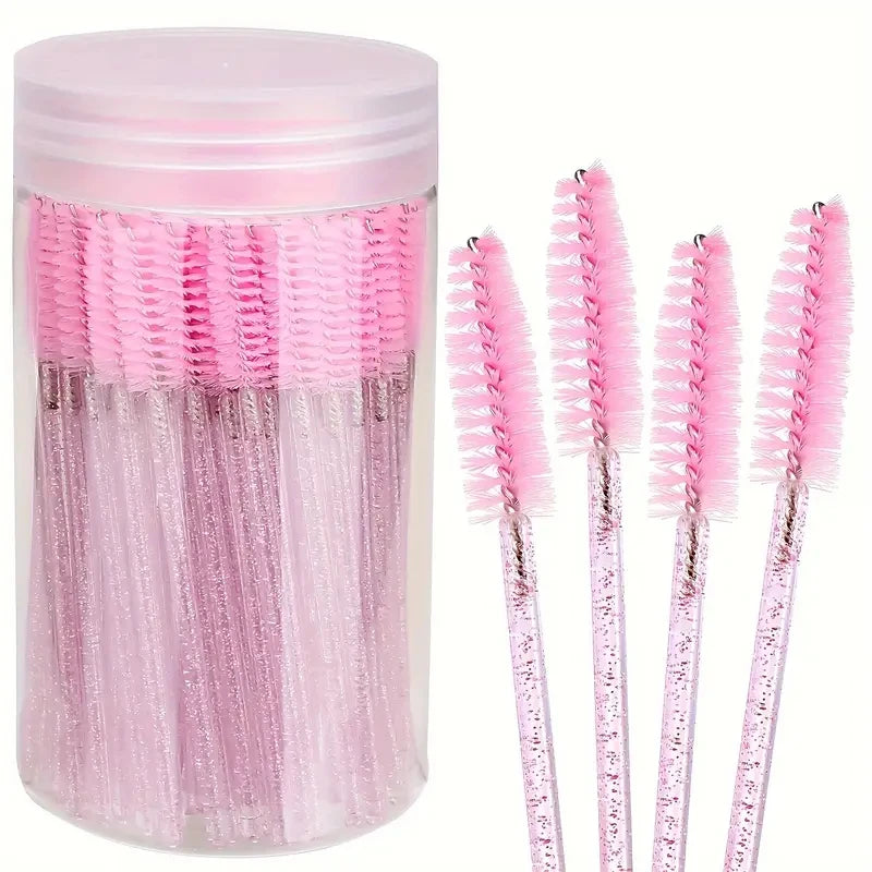 100pc Convenient Crystal Eyelash and Brow Brush Disposable Eyelash Comb for Mascara Application Eyelash Extension Makeup Tools