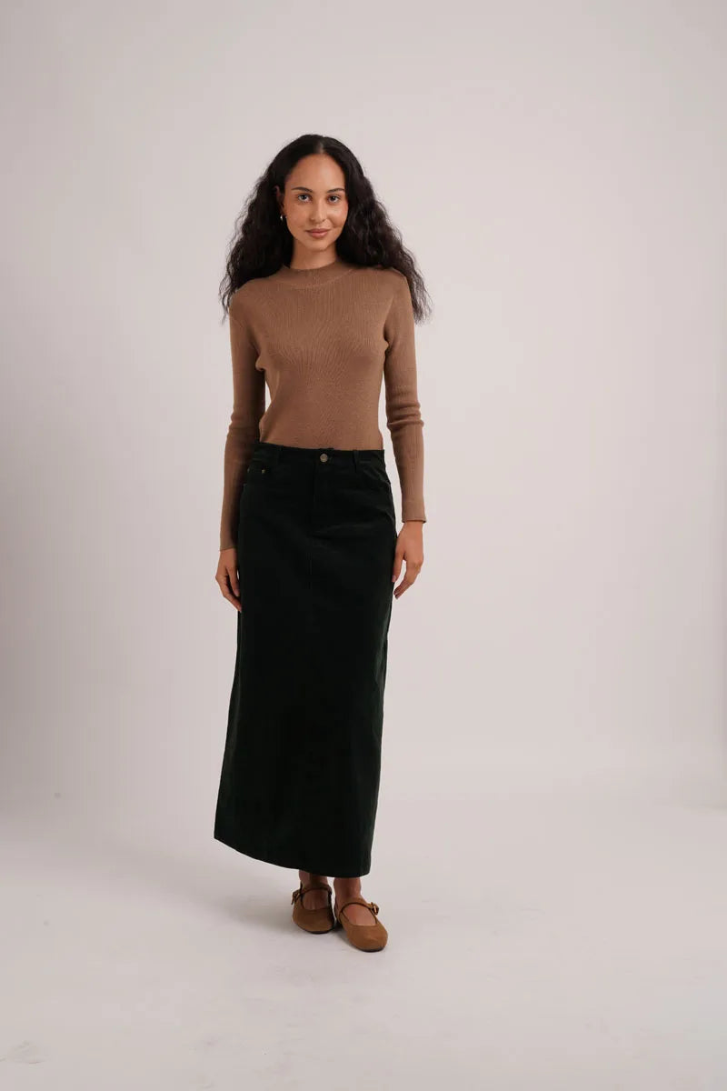 AS AW26 Retro corduroy skirt with stretch woman clothes basic lady wear