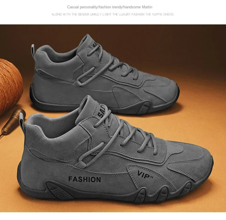 Ankle Boots For Men Spring Man Casual Sneakers Non Slip Khaki Work Mens Shoe Short Boots Loafers Lace Up zapatos de hombres