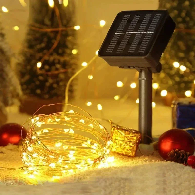 2~30M Ultra Long Solar String Fairy LED Light Outdoor Copper Waterproof Wedding Garland Decoration Garden Lights Party 8 Modes