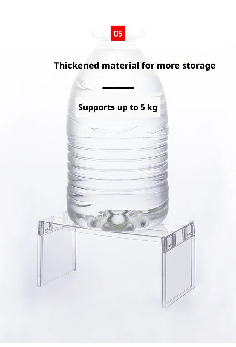 Adjustable Clear Kitchen Cabinet Organizer, Expandable Spice&Plate Storage Rack,Kitchen/Bathroom Divider Organizer for Cabinets