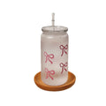 1 piece bow plastic cup, portable and handy, milk cup