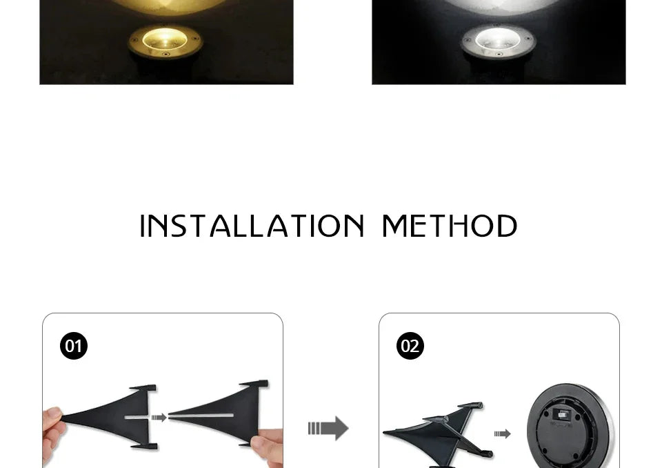 8/20 LED Solar Power Disk Light Outdoor Garden Solar Underground Light Deck Light Spotlight Buried Solar Led Lamp Garden Decor