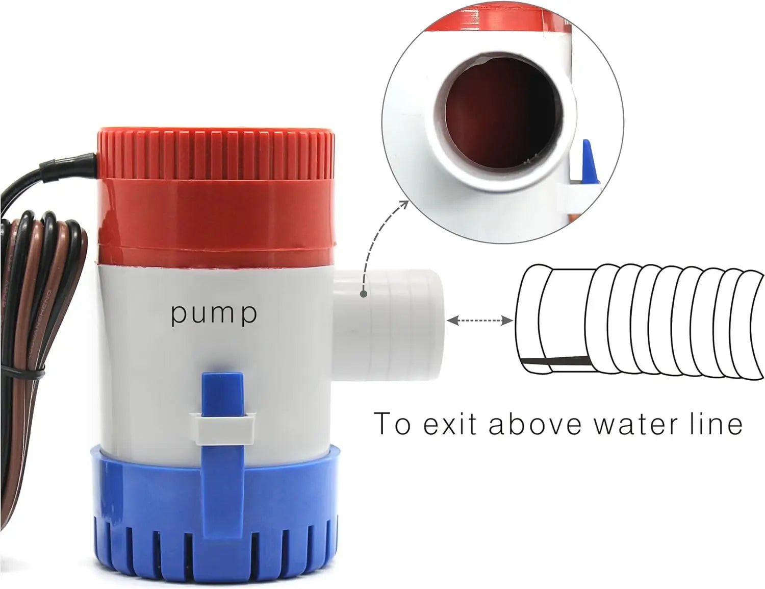 Hot 12V Vacuum Water Pump Submersible Marine Boat Bilge Pump 1100GPH Water Pump Used In Boat Seaplane Motor Homes Houseboat