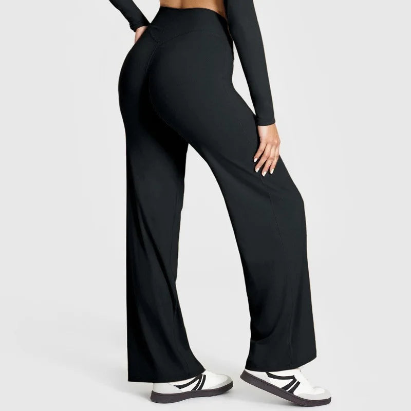 Straight-Leg Pants Ultra Soft Butter Fabric Women Mid-Waist Yoga Pants GYM Naked Feel Pilates Running Sport Trousers Yoga Pants