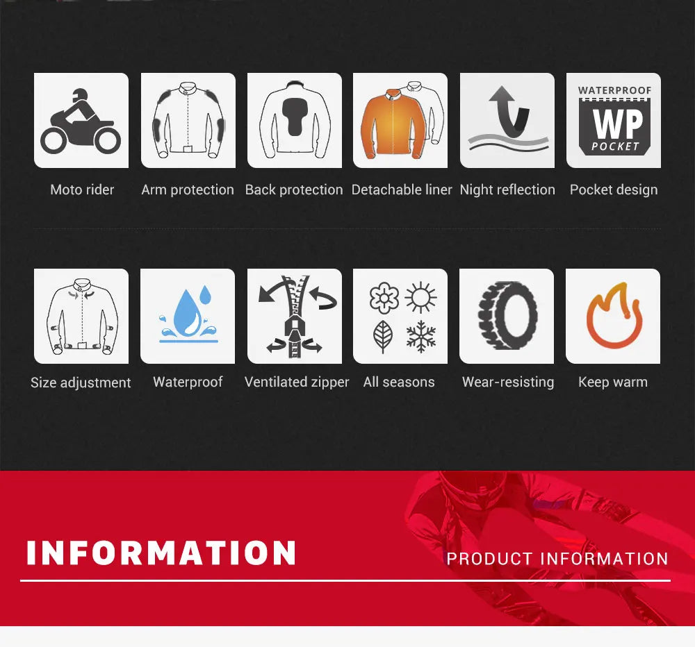 Motorcycle Jacket Moto Jackets Waterproof And Scratch Resistant Off-road Motorbike Jacket Moto Pants Outdoor Cycling Equipment