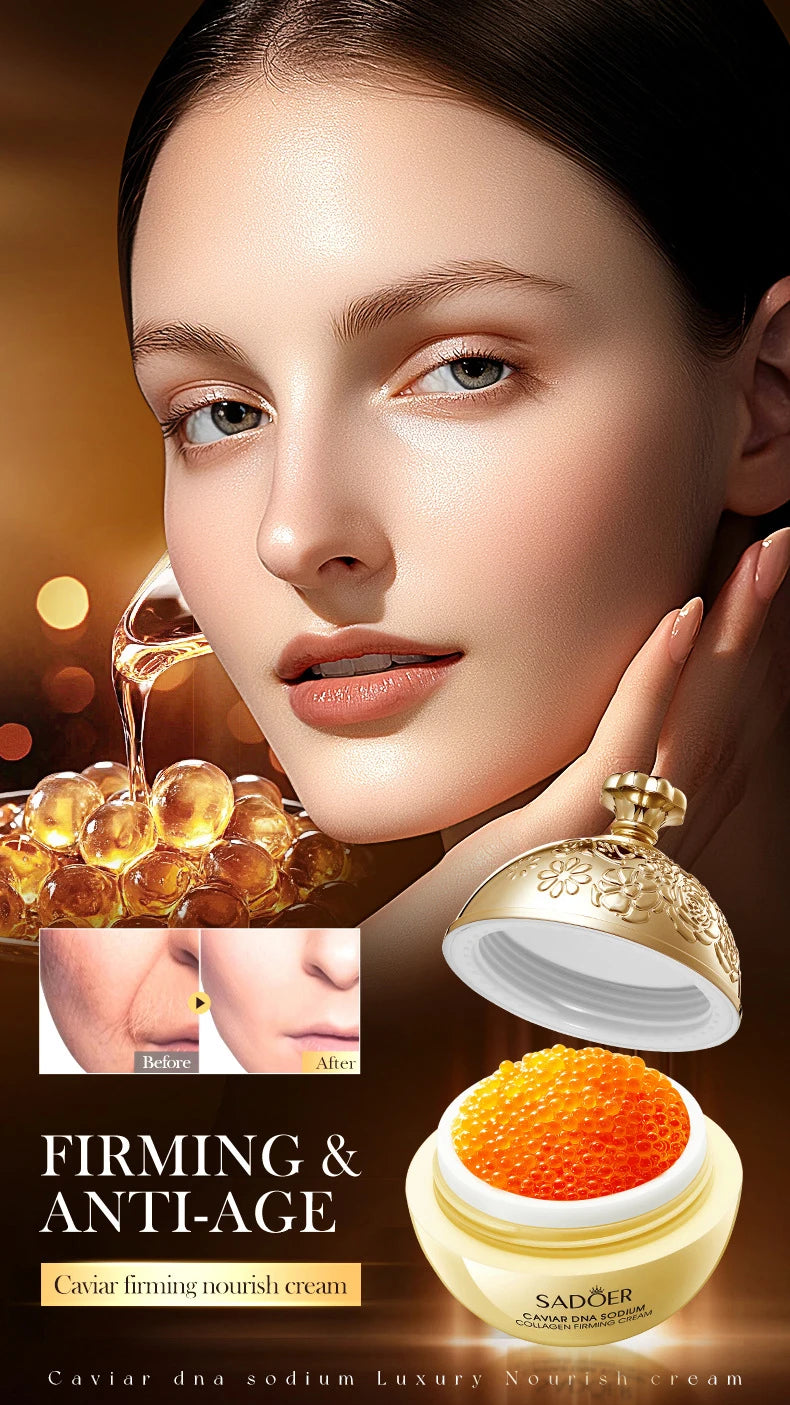 Caviar Firming Wrinkles Face Cream Collagen Lightening Fine Lines Deep Hydration Moisturizing Smooth Brighten Skin Care Products