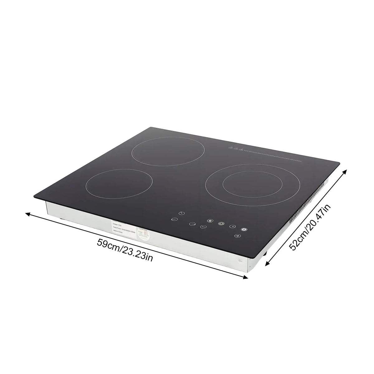 NEWEST Ceramic Cooktop, Electric Cooktop, 3 Burners Radiant Electric Stove Top with Timer, Child Safety Lock, Sensor Touch Control, 2600W 110V