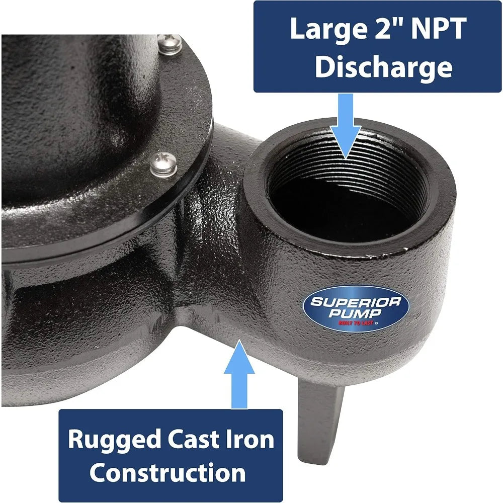New Original Fast Shipping Cast Iron Tethered Float Switch Sewage Pump 1/2 HP