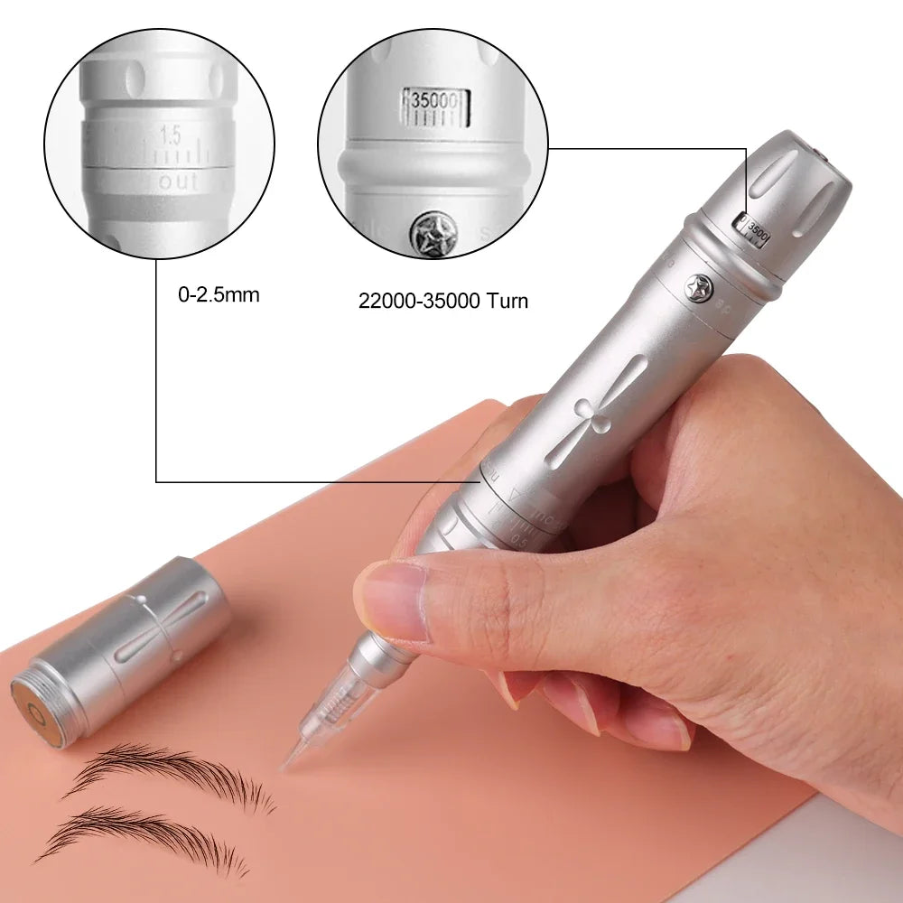 Permanent Makeup Machine Kit Microblading Machine, Eyebrow Tattoo Machine - Microshading, Lip, Ombre Brows, Machine Tattoo Pen