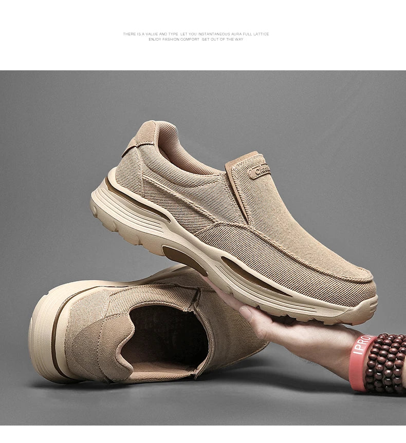 Men's Casual Shoes Canvas Breathable Loafers Men 2025 New Male Comfortable Outdoor Walking Shoes Classic Loafers Men Sneakers