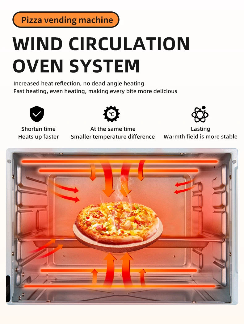 Smart Makes Fresh Pizza Vending Machine Automatic Pizza Touch Screen Pizza See Through Vending Machine