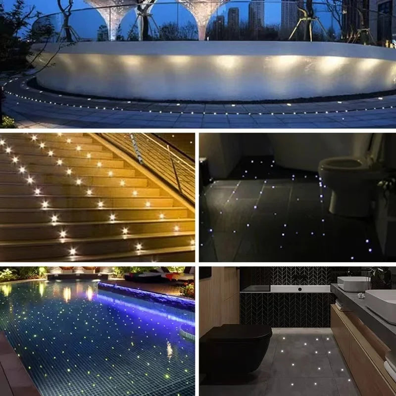 DC12V 24V LED Mini Underwater Light IP68 Waterproof Underground Lamp Spotlight Stainless Steel for Pool Stair Step Pathway Deck