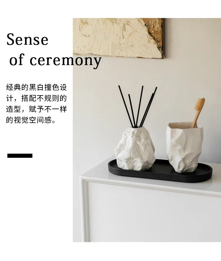 Nordic Style Creative Rock Aromatherapy Bottle Empty Bottle Living Room Decoration Toilet Ceramic No Fire Aroma Diffuser