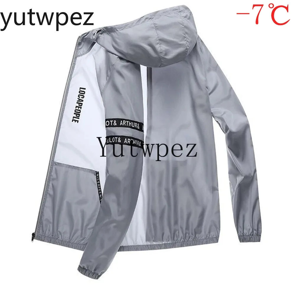 UPF50+ Summer Sun Protection Clothing Men's Casual Waterproof Quick-drying Bicycle Hooded Jacket Hiking Thin Skin Windbreaker