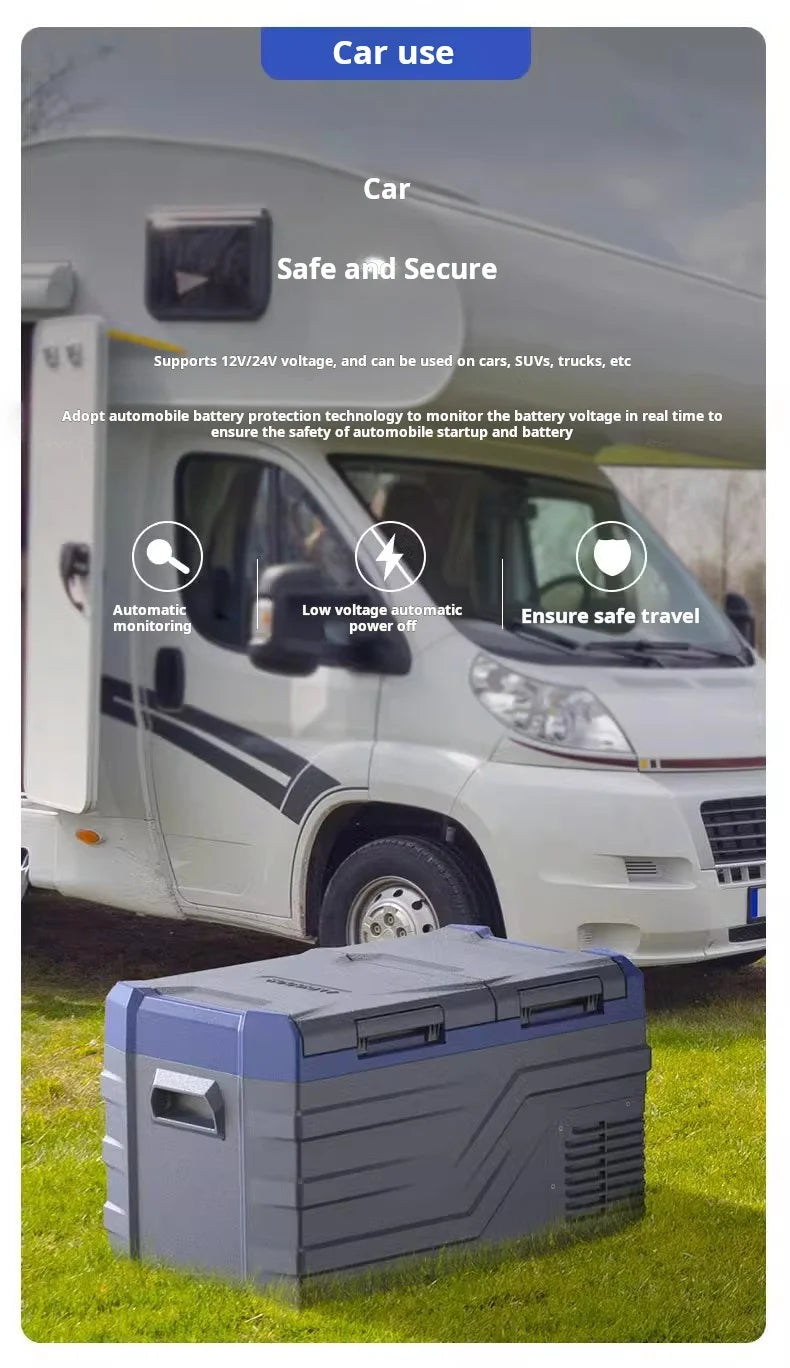 35L Car Fridge, 12V/24V Portable Refrigerator with APP Control, Compressor Cooler for RV/Truck/Camping, -20℃~20℃, Freezer