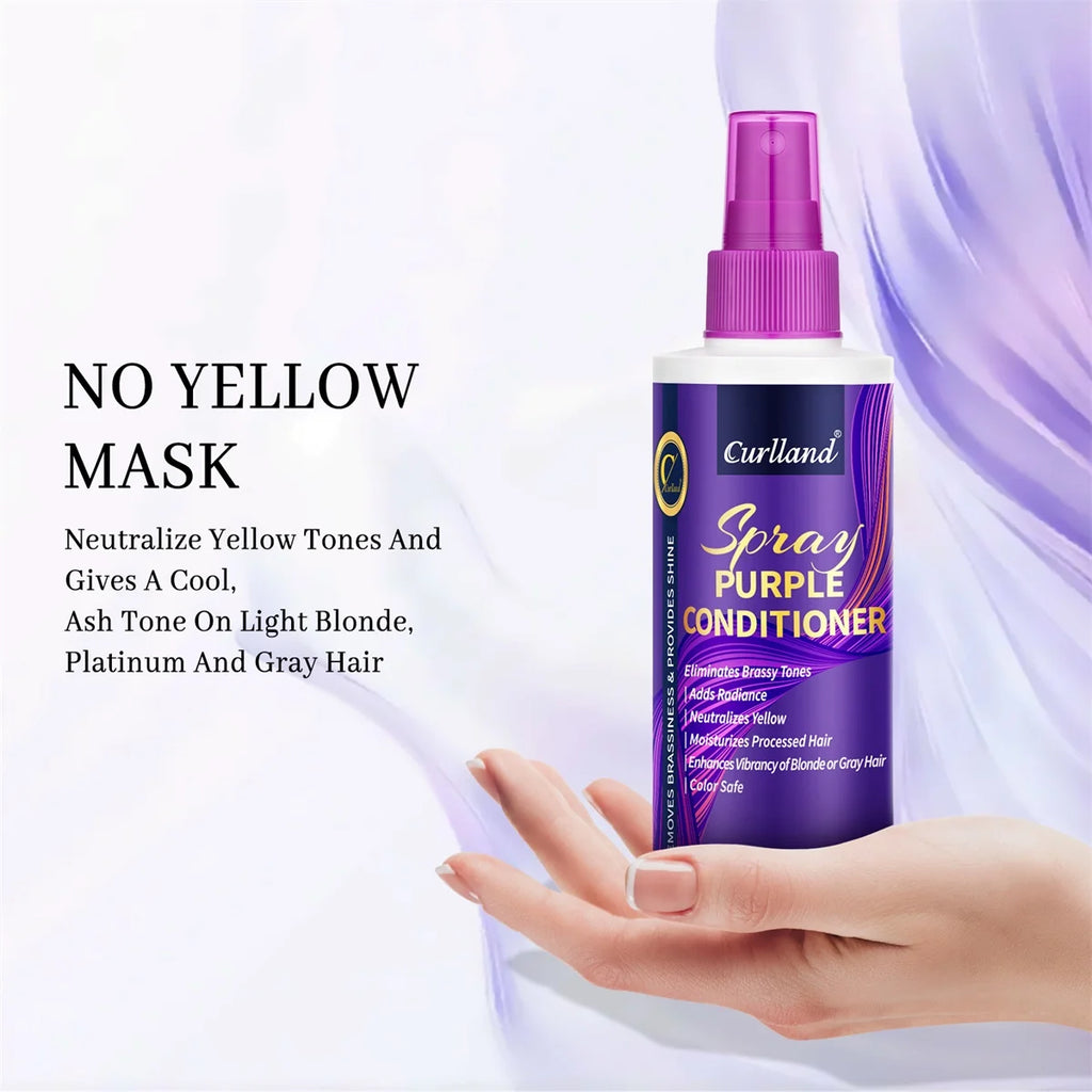Purple Conditioner Eliminates Brassy Tones,Moisturizer Detangler Spray,Enhances of Blonde Gray Hair Adds Vitality Christmas Gift
