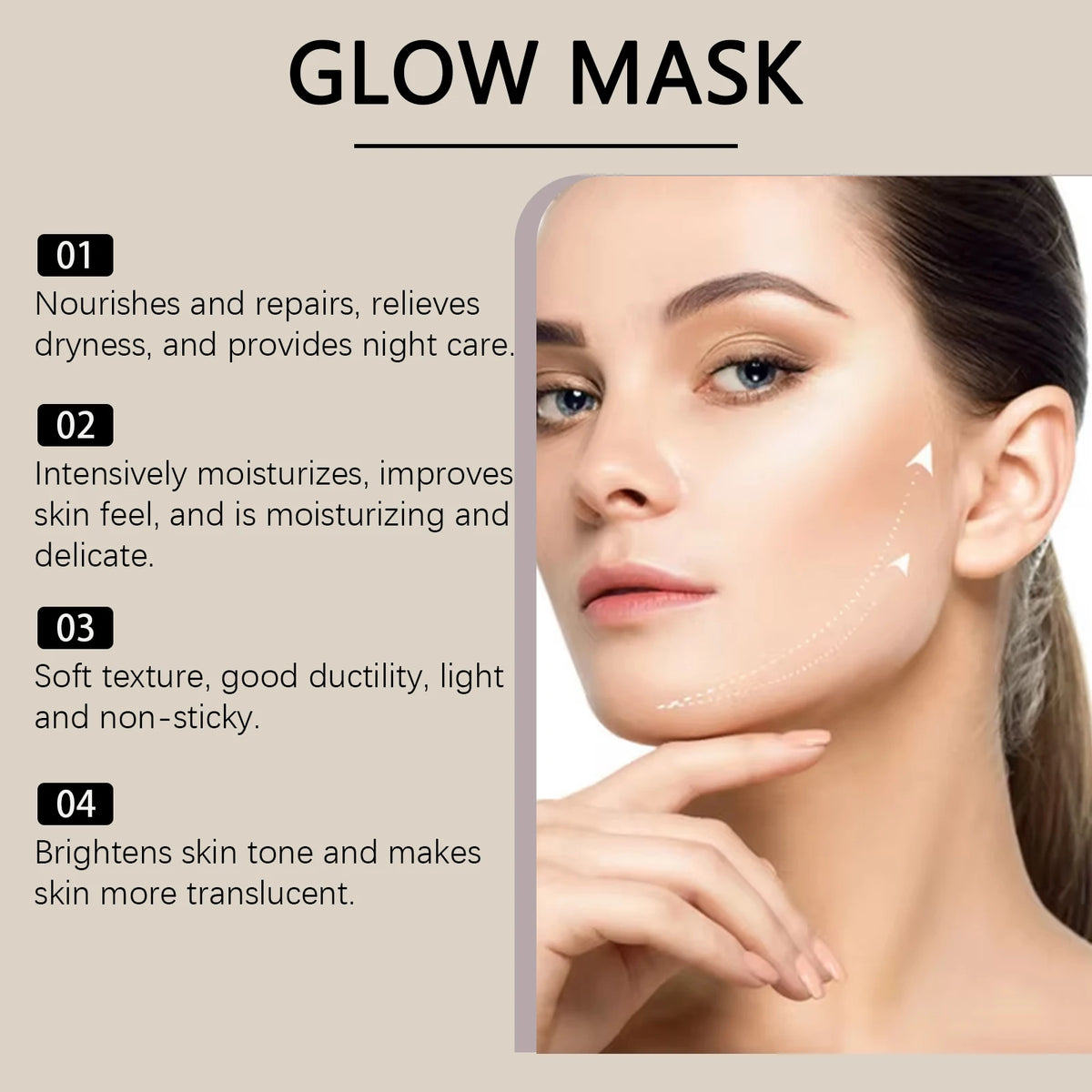 Hoygi Anti-Wrinkle and Firming Serum Moisturizing Facial Rejuvenation Deep Hydration Face Glowing Skin Care Overnight Mask 30g