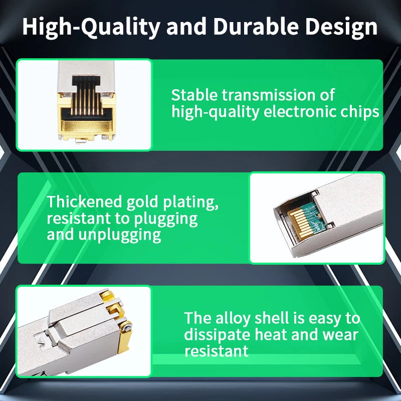 HORACO 10G SFP+ Module 2.5G Copper SFP Modules Optical Port Turn to RJ45 Ethernet Port Gigabit 1000M Transceiver Module