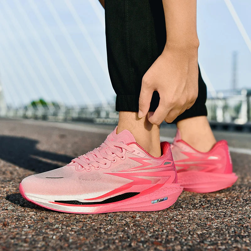  Men's Running Shoes Breathable Cushioning Non-Slip Outdoor Sports Jogging Shoes Couple Trainer Race Sneakers Off-road Shoes