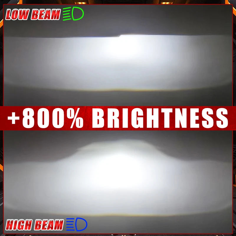 2.5Inch WST Bi-Led Projector Lenses H4 H7 9005/9006 LED Bulbs 120W Car Headlight Retrofit Upgrade Full Kit 6000K White 1/2pcs