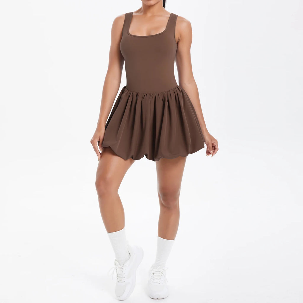 Athletic Yoga Fitness Dress Fitness High Stretch Slim Double Side Non-slip Women's Sports Dresses