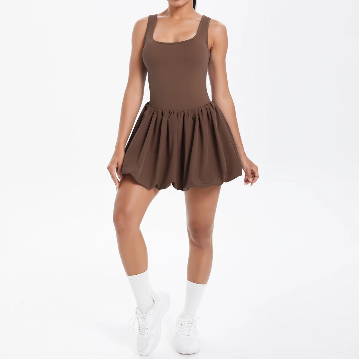Athletic Yoga Fitness Dress Fitness High Stretch Slim Double Side Non-slip Women's Sports Dresses