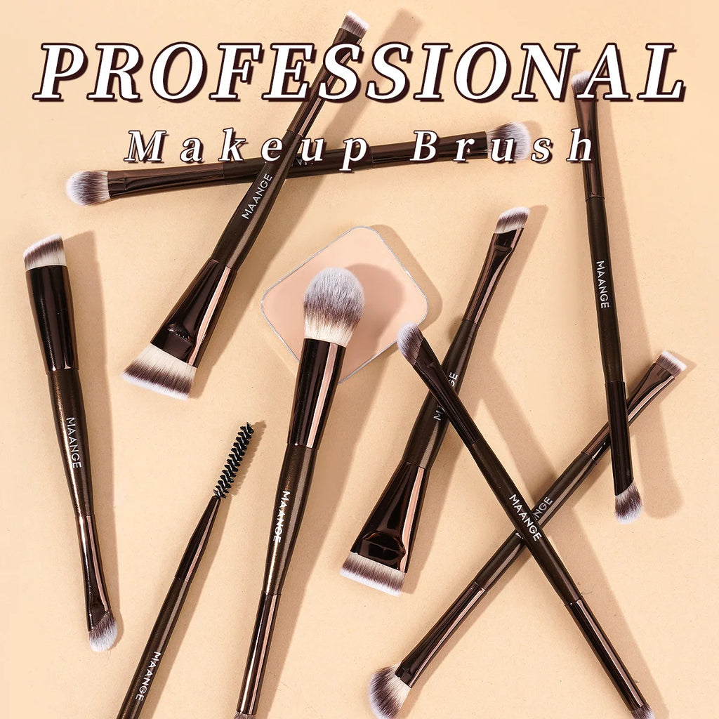 MAANGE 11pcs Makeup Brush Double Head Facial Makeup Brush Contour Brush Eyeshadow Brush Halo Dye Brush Detail Brushes Beauty Kit