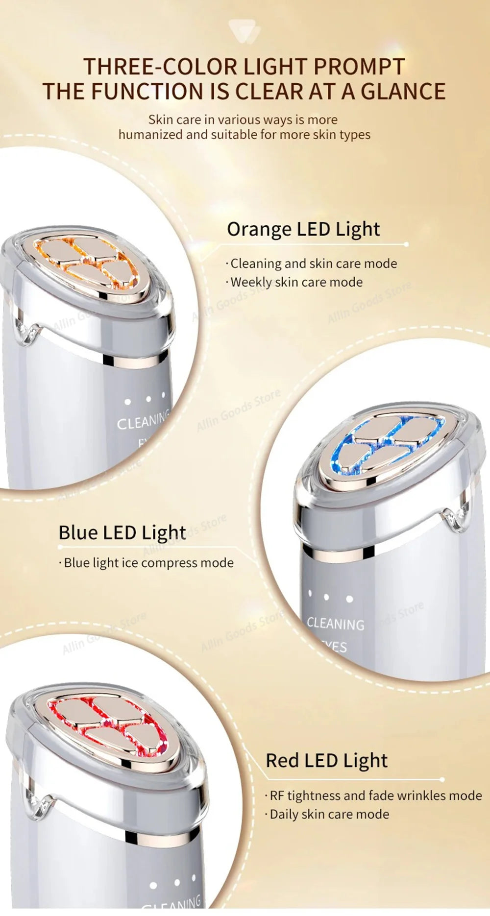 High Frequency Facial Lifting Machine RF Beauty Instrument for Face and Eyes Lifting Skin Tightening Beauty Care Gift for Women