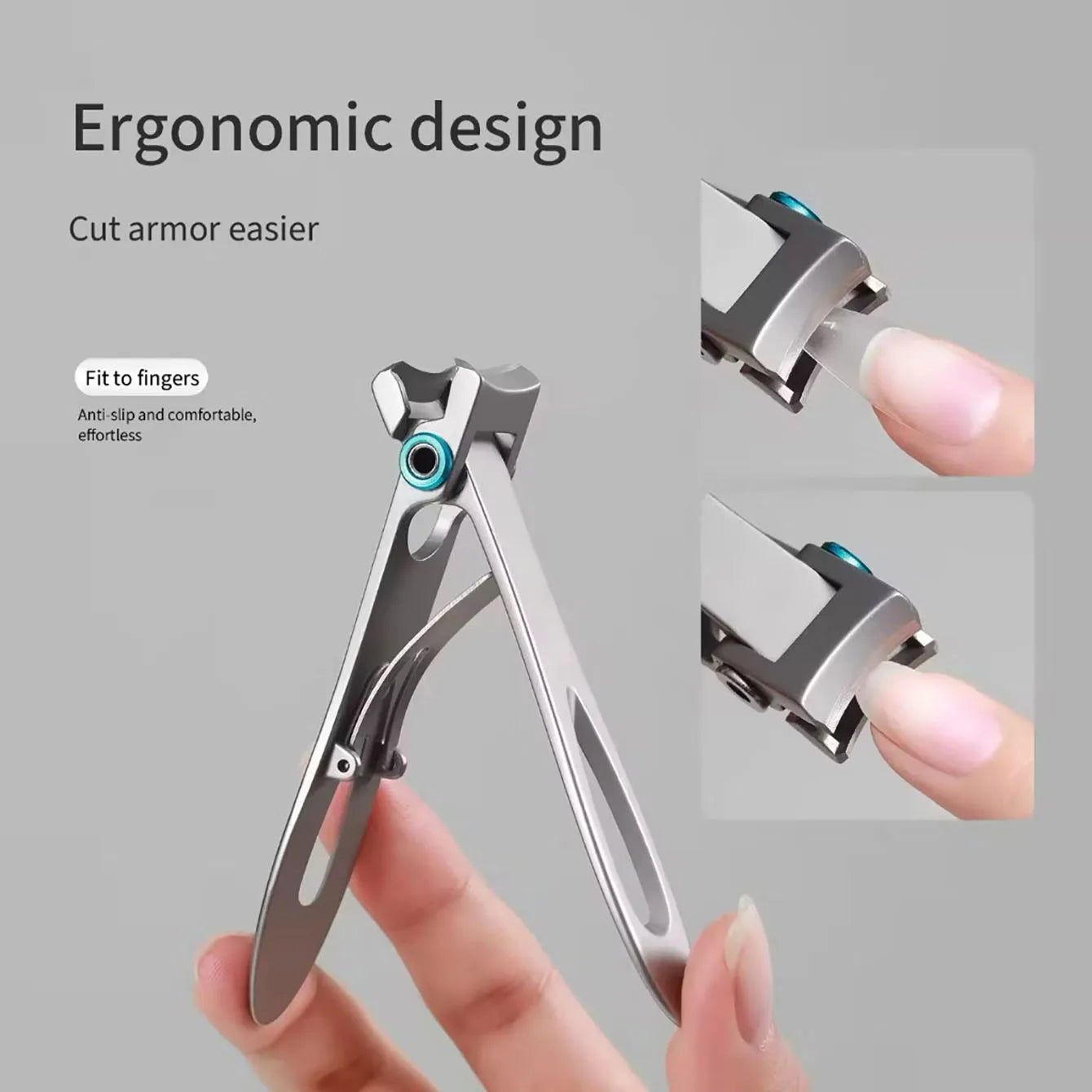 Nail clippers for thick nails easy to use stainless steel large opening anti-splash portable foldable specially designed