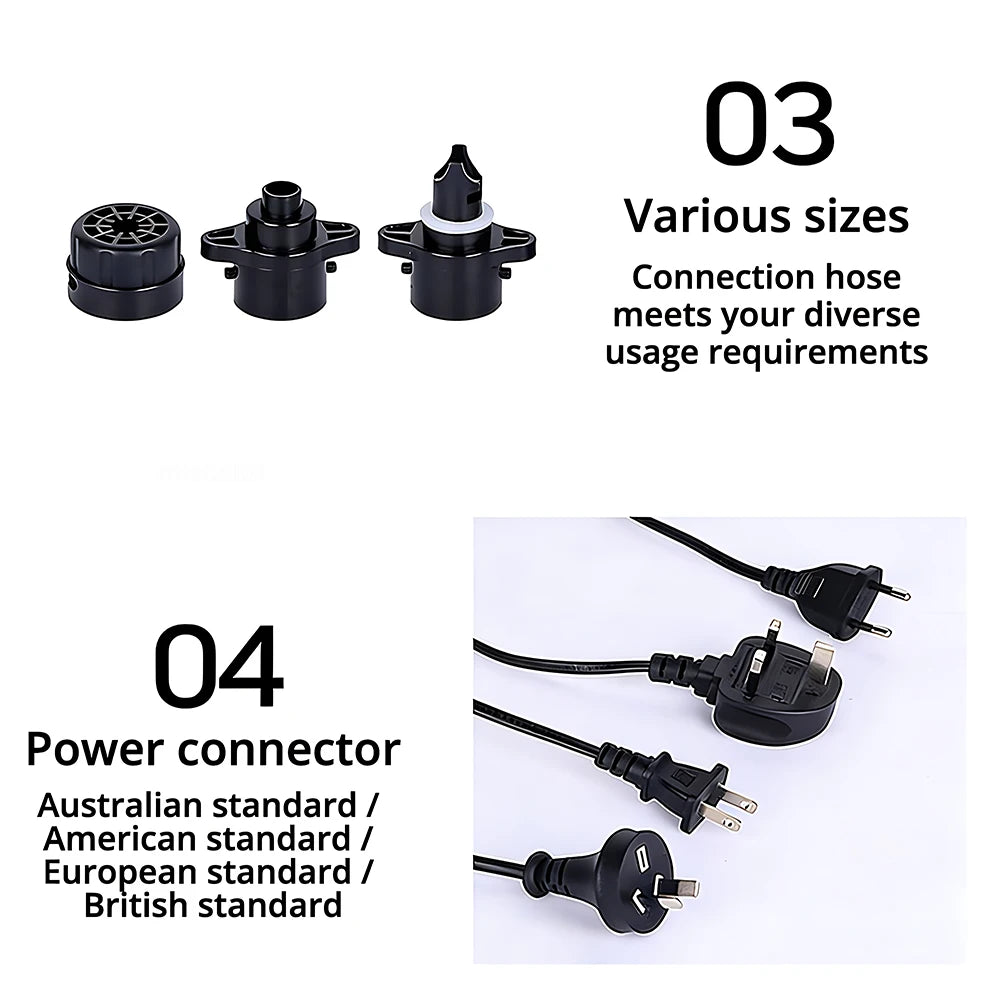 800W Electric Air Pump 2-in-1 Inflate Deflate Voltage：AC110/220V AU US EU UK Plug for Pool Boat Yoga Mat Vacuum Bag、air Bed