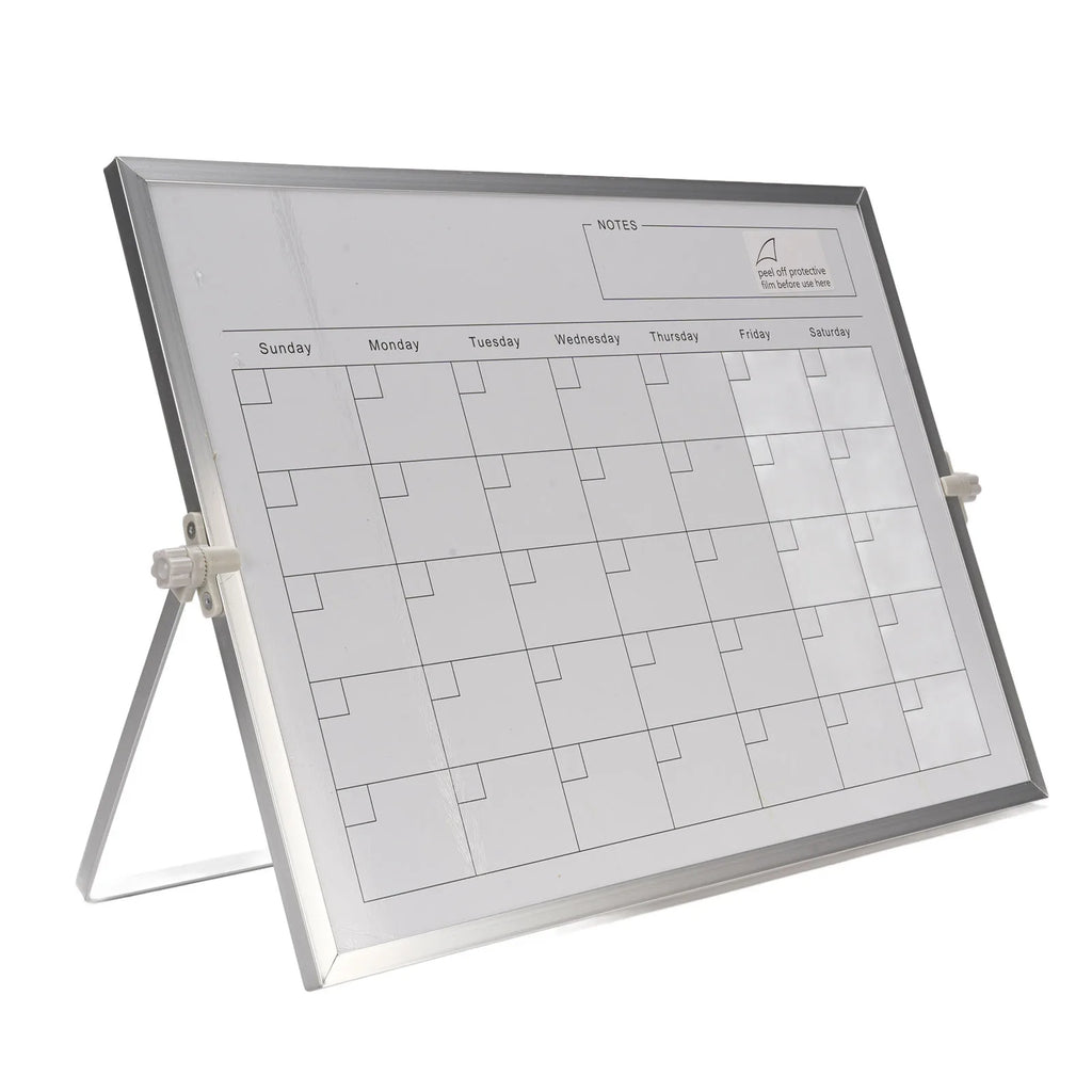 Calendar Whiteboard Dry Erase Calendar 30x40cm Double Sided Magnetic Desktop White Board Calendar Monthly Planner with Stand