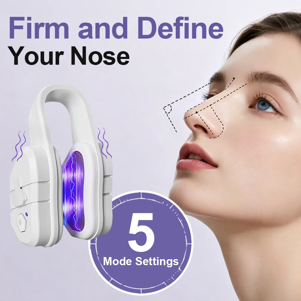 Beauty Nose Shaper Clip Microcurrent Pulse Vibration High Bridge Nose Sculpting Massager Nose Up Lifter Massage Tool