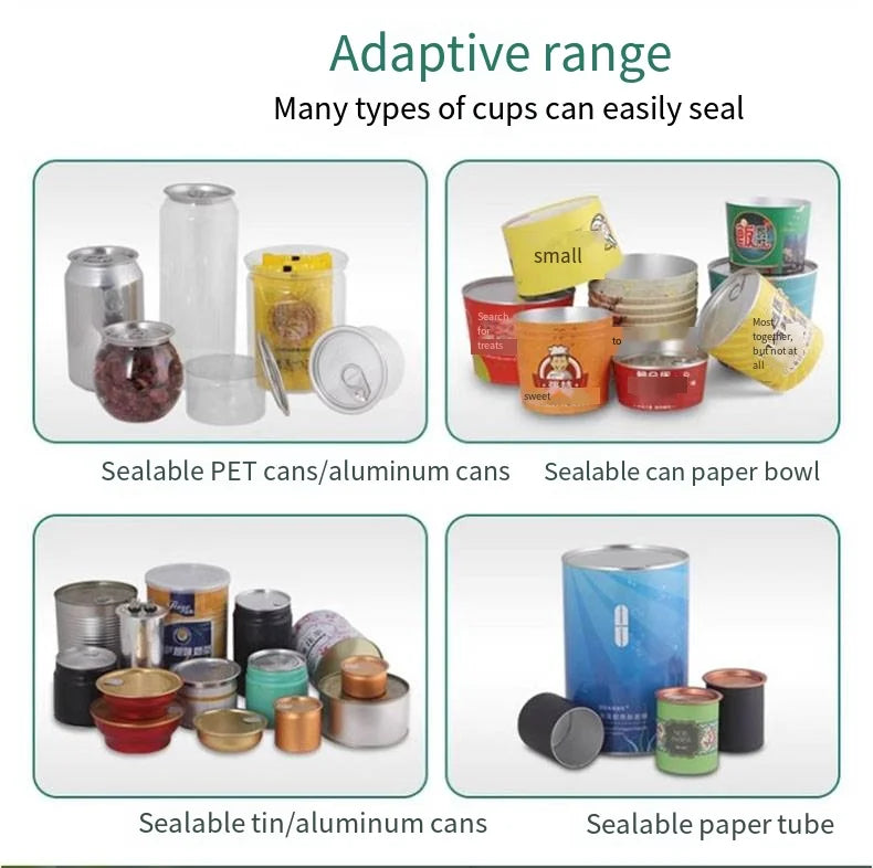 Electric Full Automatic Can Sealing Machine for Food Beverage Cup Seamer Cap Lids Close Sealing for Commercial Use Industrial