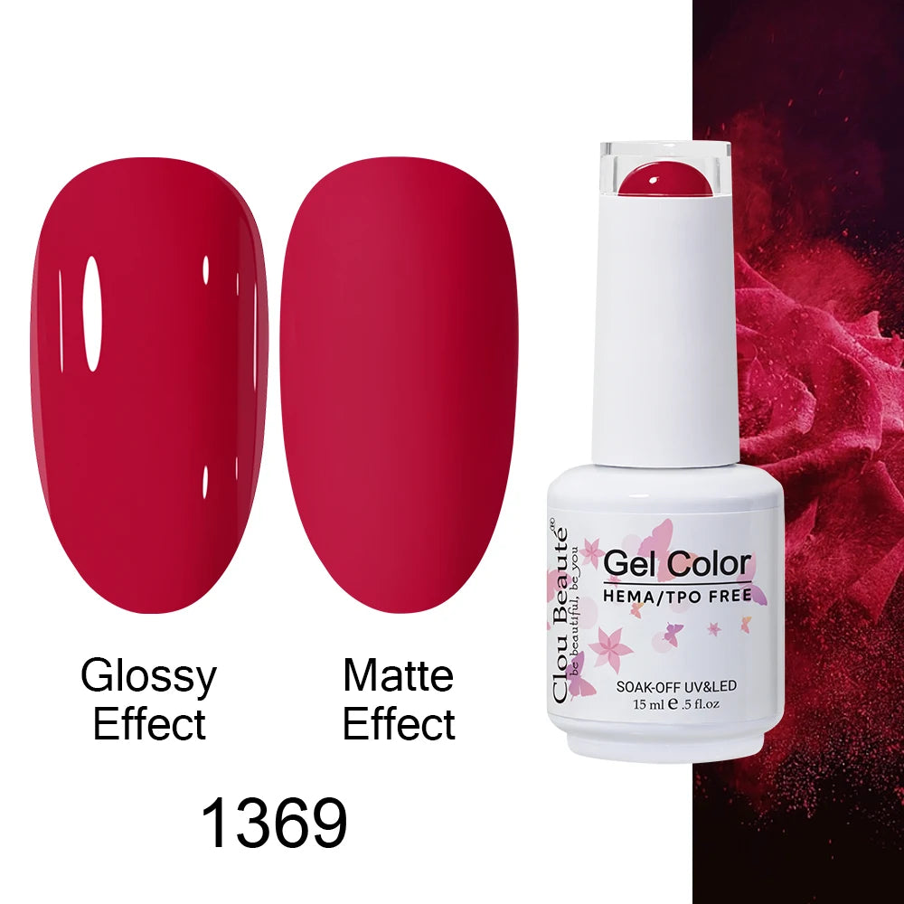 Clou Beaute HEMA TPO FREE Caramel Brown Wine Red Coffee Gel Nail Polish High Pigment Autumn Nail Art Full Coverage UV Varnish