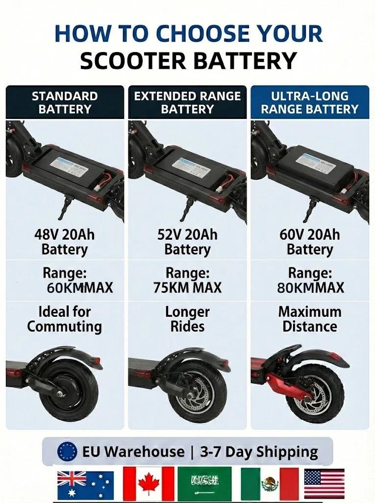 Electric Scooter Adult Dual/Single Motor Up to 5600W 48V-60V Long Range Battery All-Terrain/ OffroaTires 10INCH Tire