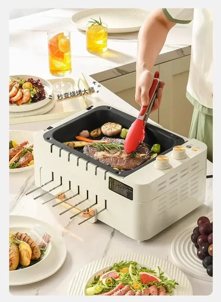 220V Automatic Multi-functional Indoor Electric Oven for Home Use with Smokeless BBQ Grill Turnspit Rotisserie BBW