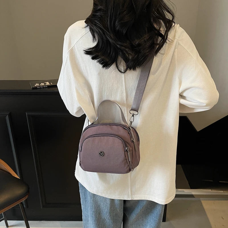 Women's Fashion Canvas Crossbody Bags Multi Pocket Small Shoulder Bag Casual Boho Handbag Lightweight Travel Purse for Daily Use
