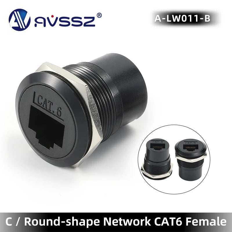 AVSSZ CAT6A CAT6 RJ45 Network Cable Connectors Metal Data Signal Adapter Computer Data Module Mounting Size 22m