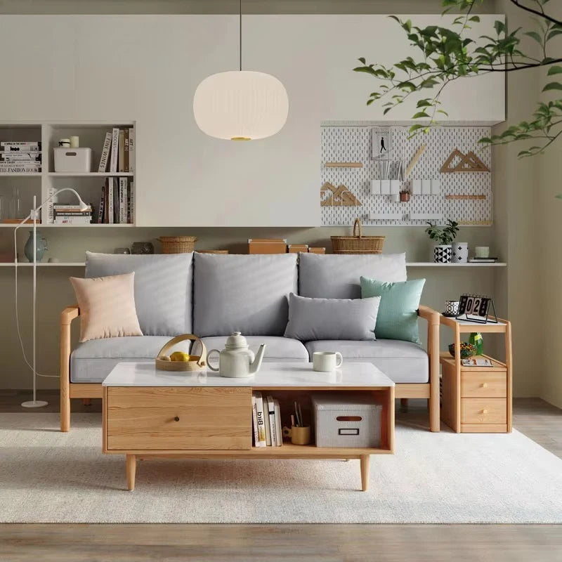 Wooden Sofa with Removable Cover Feature