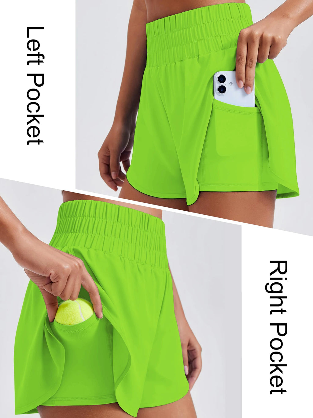 Women's High-Waisted Yoga and Running Fake Two-Piece Shorts with Anti-Exposure Design, Slimming Effect for Gym Use