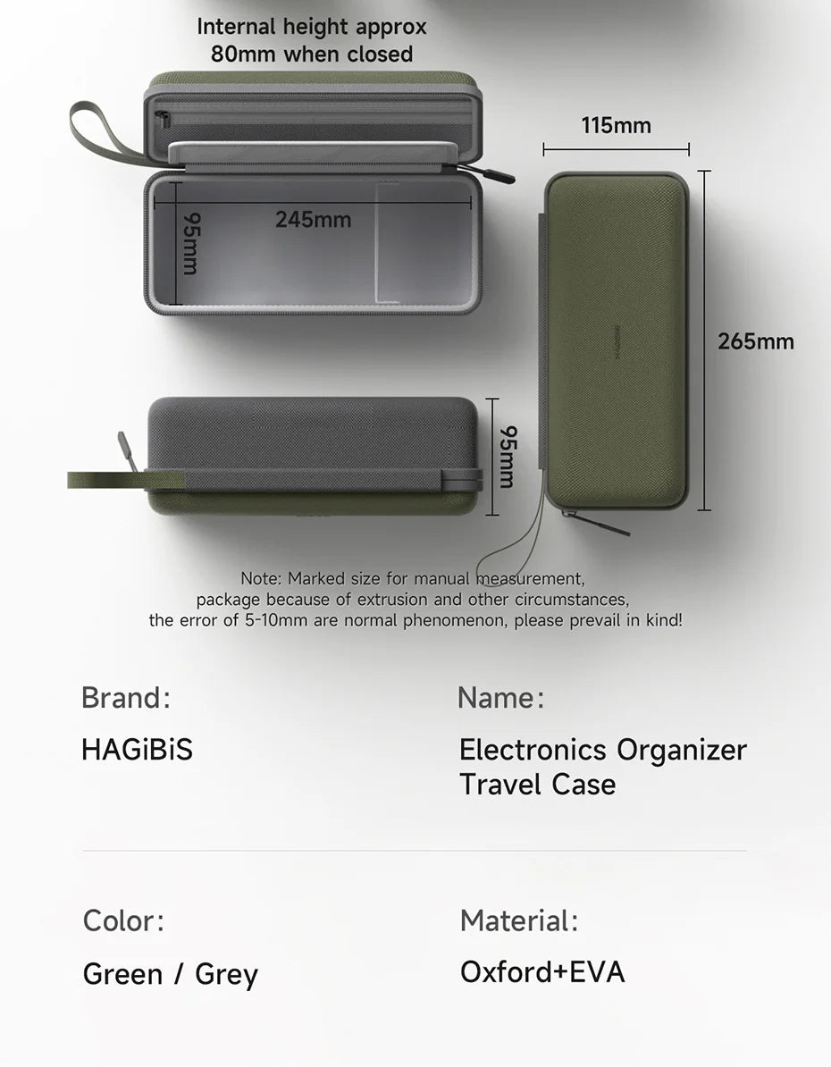 Hagibis Electronic Organizer Travel Cable Organizer Bag Pouch Portable Carry Case for Cable Charger SD Card Mouse Power Bank