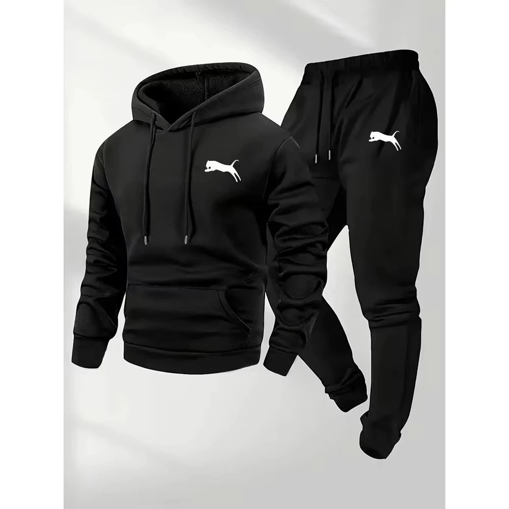 Allp Logo Print Fleece Hoodie Tracksuit Women 2 Piece Outfit Casual Street Matching Set