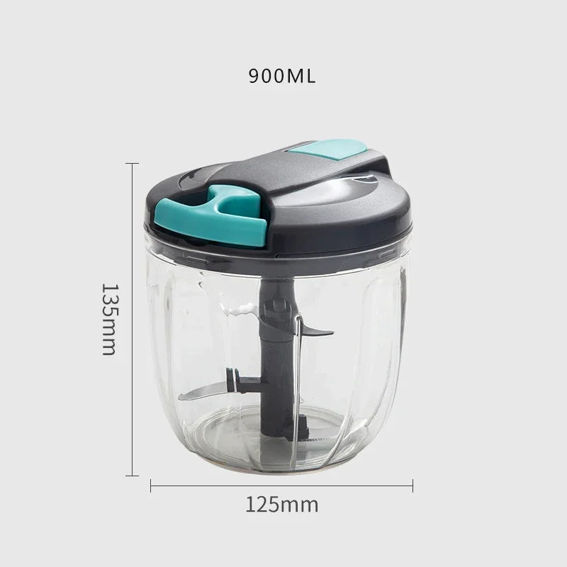500/900ML Manual Meat Grinder Garlic Chopper Multifunction Vegetable Cutter Chopper Garlic Crusher Kitchen Gadgets