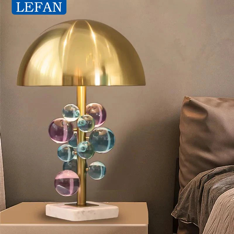 Morden italian designer Table Lamp Creative mushroom lamp Colorful Glass Ball Lamp for Living Room Bedroom Reading Lamp