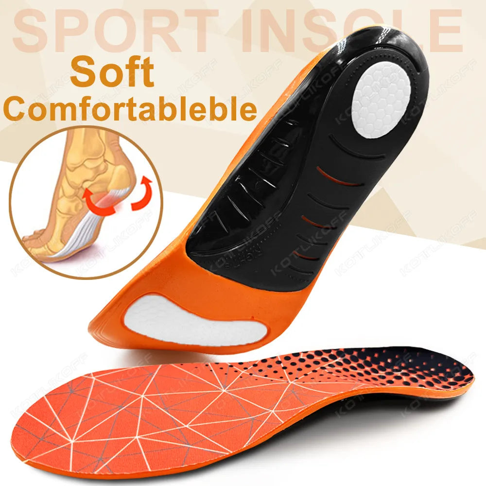 KOTLIKOFF Orthopedic Sport Insole Men Women Comfort Sneaker Flat Feet High Arch Support Orthotic Insoles Plantar Fasciitis Sole