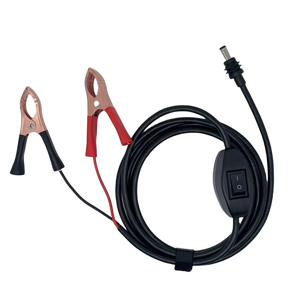 2/3/5m 12-48V Alligator Clip To DC Power Cable 16AWG Wire For Starlink Mini  with Built-in Switch For Starlink Mini Accessories