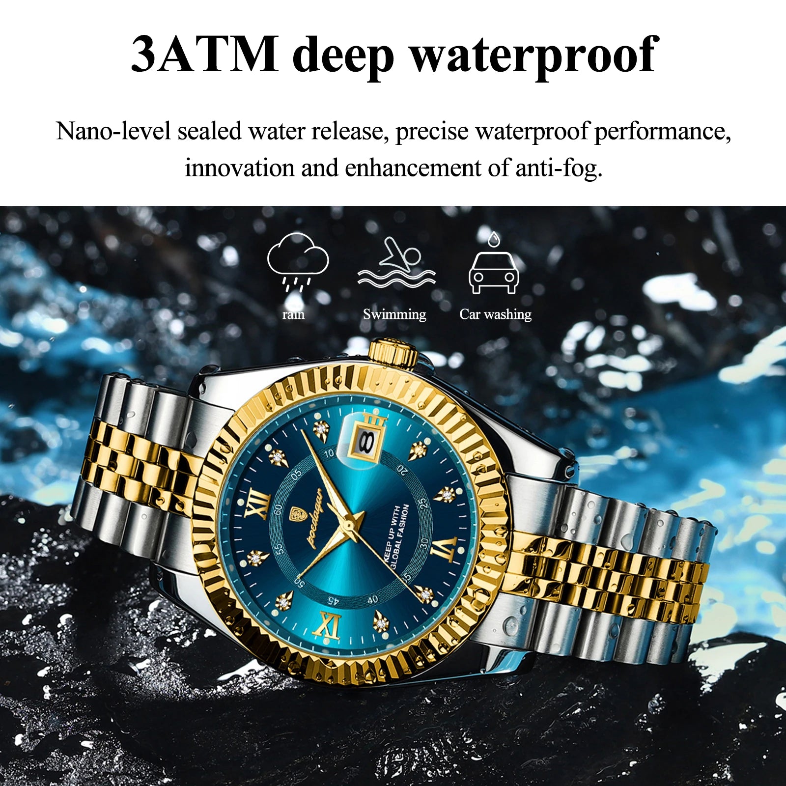 POEDAGAR Luxury Brand Man Wristwatch Waterproof Luminous Date Men Watch Stainless Steel High Quality Sports Men's Quartz Watches