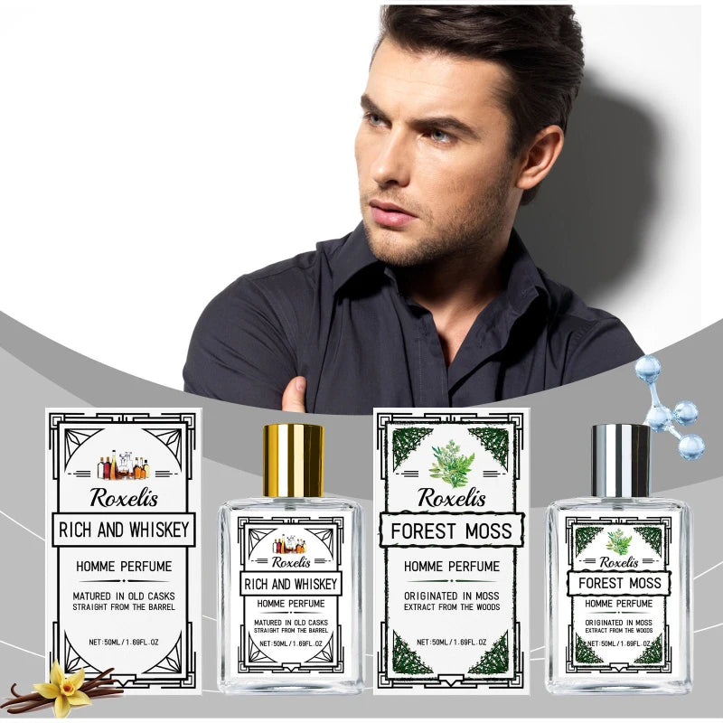 Charismatic Men's Perfume Charming Whiskey Light Fresh Elegant Long-lasting Fragrance Non-irritating Body Spray Eau De Cologne